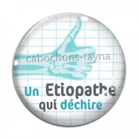 Cabochon Verre - une étiopathe qui déchire