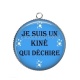 Pendentif Cabochon Argent - je suis un kiné qui déchire
