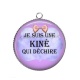 Pendentif Cabochon Argent - je suis une kiné qui déchire