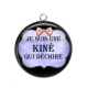 Pendentif Cabochon Argent - je suis une kiné qui déchire