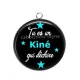 Pendentif Cabochon Argent - tu es un kiné qui déchire