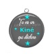 Pendentif Cabochon Argent - tu es un kiné qui déchire