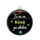 Pendentif Cabochon Argent - tu es un kiné qui déchire