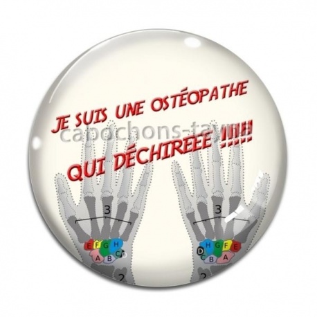 Cabochon Verre - je suis une ostéopathe qui déchire