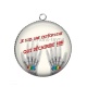 Pendentif Cabochon Argent - je suis une ostéopathe qui déchire