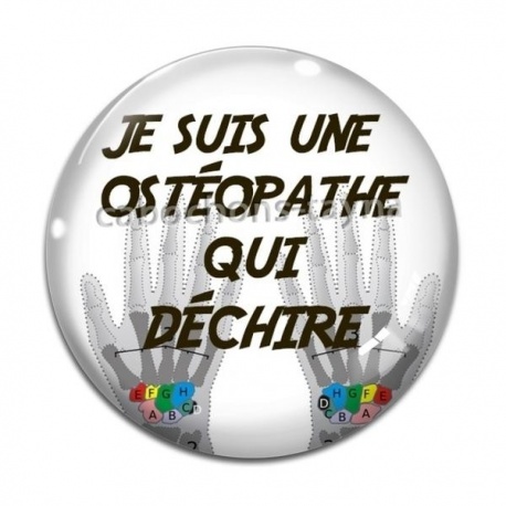 Cabochon Verre -  je suis une ostéopathe qui déchire