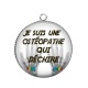 Pendentif Cabochon Argent -  je suis une ostéopathe qui déchire