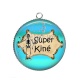 Pendentif Cabochon Argent - super kiné