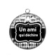 Pendentif Cabochon Argent - un ami qui déchire