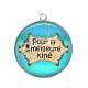 Pendentif Cabochon Argent - pour la meilleure kiné