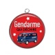 Pendentif Cabochon Argent - gendarme qui déchire