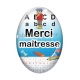 Cabochon Verre Ovale - merci maîtresse