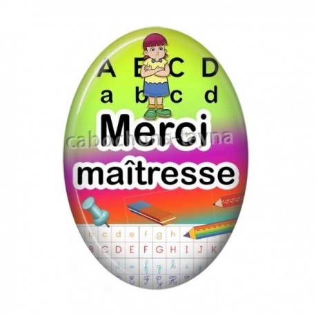 Cabochon Résine Ovale - merci maîtresse