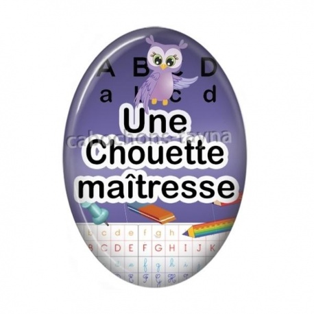 Cabochon Résine Ovale - ^chouette maîtresse