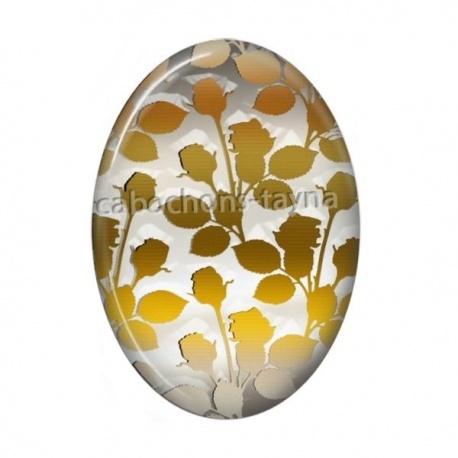 Cabochon Résine Ovale -  fleur la rose