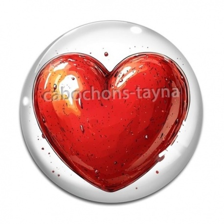 Cabochon Verre - coeur