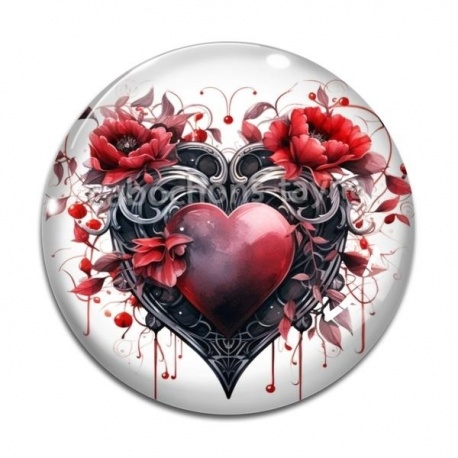 Cabochon Verre - coeur