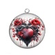 Pendentif Cabochon Argent - coeur
