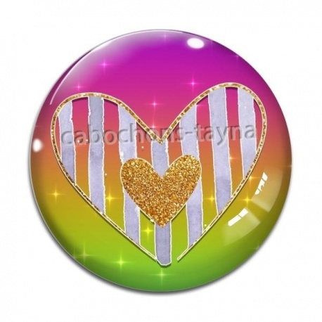 Cabochon Verre - coeur