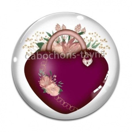Cabochon Verre - coeur