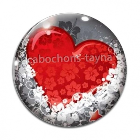 Cabochon Verre - coeur