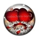 Cabochon Verre - coeur