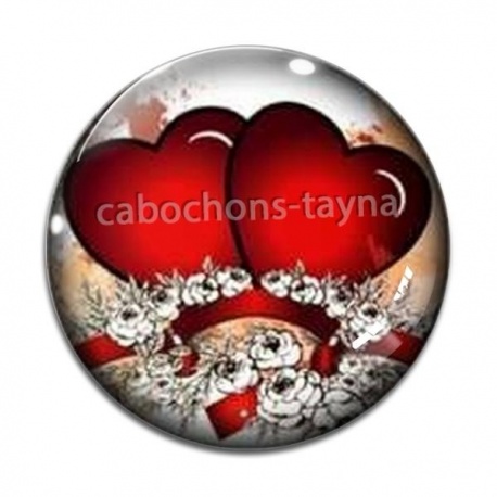 Cabochon Verre - coeur