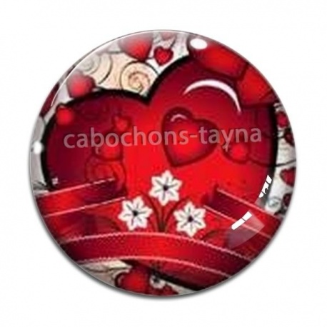 Cabochon Verre - coeur