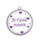 Pendentif Cabochon Argent - je t'aime mamie