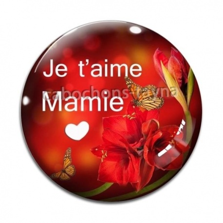 Cabochon Verre - je t'aime mamie