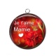 Pendentif Cabochon Argent - je t'aime mamie