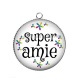 Pendentif Cabochon Argent - Super amie