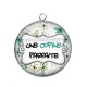 Pendentif Cabochon Argent - une copine parfaite