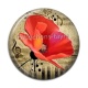 Cabochon Résine - coquelicot