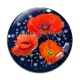 Cabochon Verre - coquelicot
