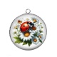 Pendentif Cabochon Argent - coccinelle