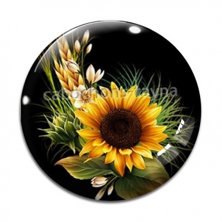 Cabochon Verre - tournesol