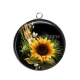 Pendentif Cabochon Argent - tournesol
