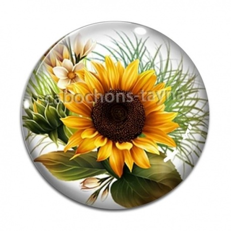Cabochon Verre - tournesol