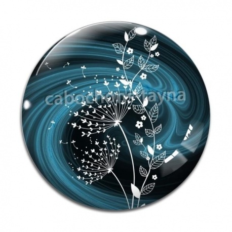 Cabochon Verre - pissenlit