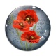 Cabochon Verre - coquelicot