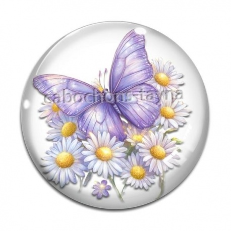 Cabochon Verre - papillon