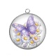 Pendentif Cabochon Argent - papillon