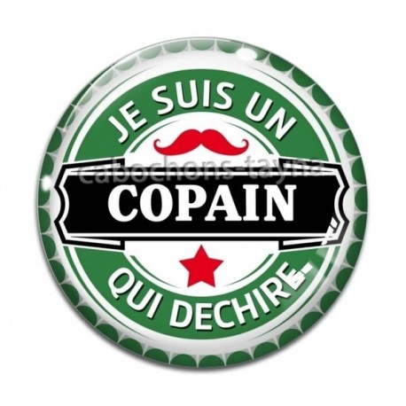 Cabochon Verre - je suis un copain qui déchire