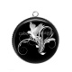 Pendentif Cabochon Argent - oiseau