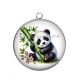 Pendentif Cabochon Argent - panda