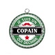 Pendentif Cabochon Argent - je suis un copain qui déchire