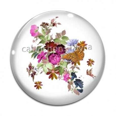 Cabochon Verre - fleur