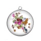Pendentif Cabochon Argent - fleur