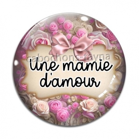 Cabochon Verre - une mamie d'amour